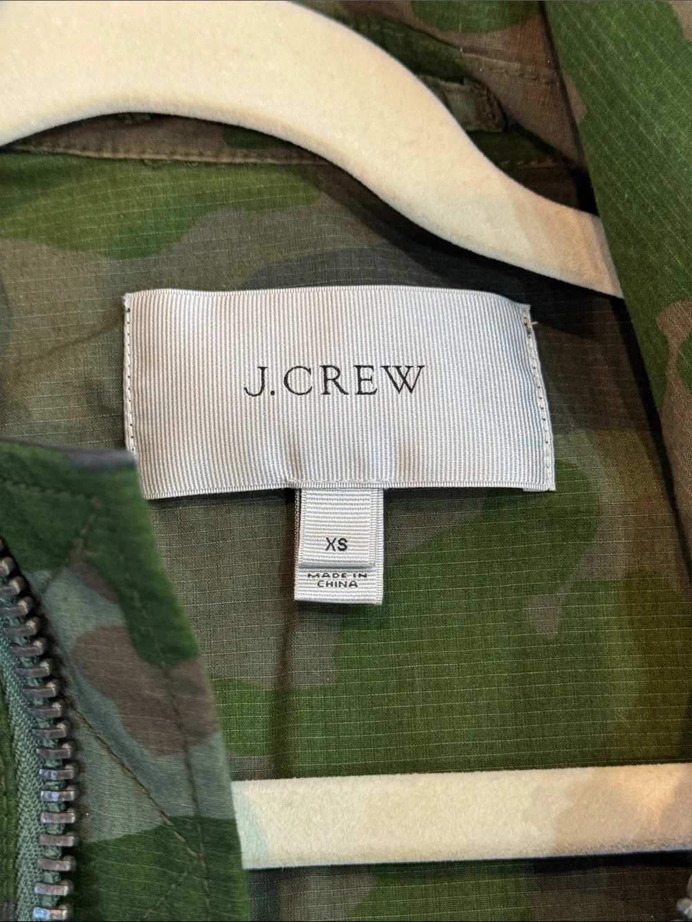 J. Crew Womens Camo Raincoat in Green and Brown